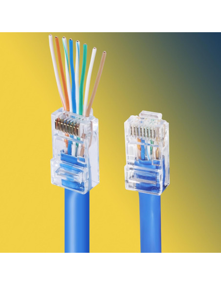 Conectores RJ45 Passthrough Cat6 PETECHTOOL 130 Piezas
