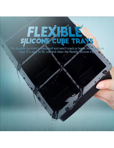 Bandeja de Hielo de Silicona DUTHINGS - 2 Moldes Grandes 16 Cubos