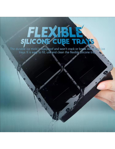 Bandeja de Hielo de Silicona DUTHINGS - 2 Moldes Grandes 16 Cubos