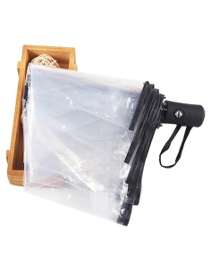 Paraguas Automático Plegable Transparente - Mango Ergonómico