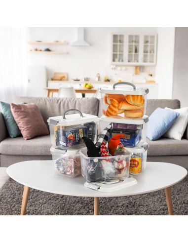 Contenedores de Almacenamiento Elsjoy 8 Piezas 5.5 Qt Plástico