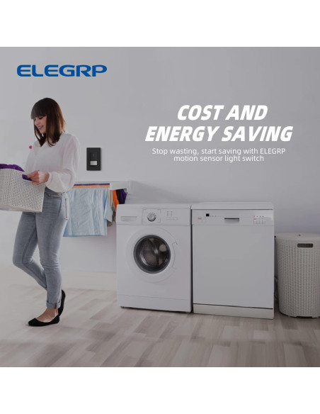 Interruptor de luz con sensor de movimiento ELEGRP negro mate