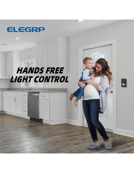 Interruptor de luz con sensor de movimiento ELEGRP negro mate