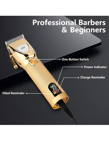 Cortadora de Cabello Profesional Adaife Oro 10W Inalámbrica