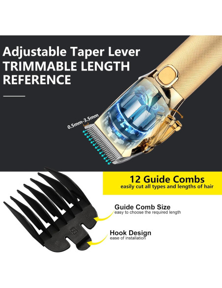 Cortadora de Cabello Profesional Adaife Oro 10W Inalámbrica