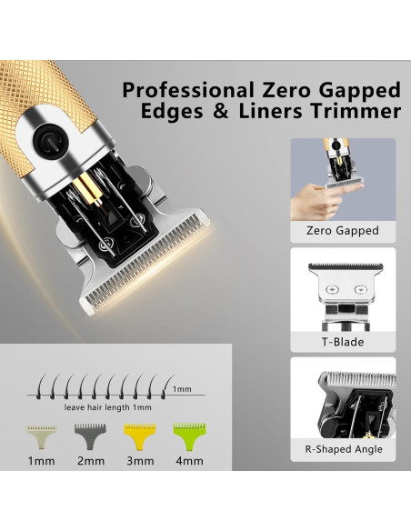 Cortadora de Cabello Profesional Adaife Oro 10W Inalámbrica