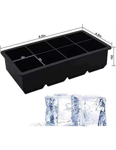 Bandeja de Hielo de Silicona DUTHINGS - 2 Moldes Grandes 16 Cubos