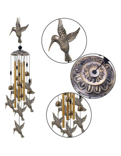 Campana de viento colibrí xxschy 91.44 cm bronce decoración 2