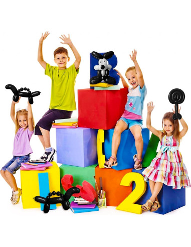 100 Globos Largos Negros 260Q para Modelado y Decoración