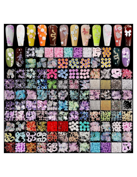 Set de 250 Adornos para Uñas 3D Tanhu - Colores y Formas Variadas