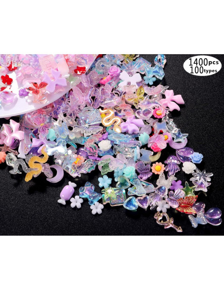 Set de 250 Adornos para Uñas 3D Tanhu - Colores y Formas Variadas