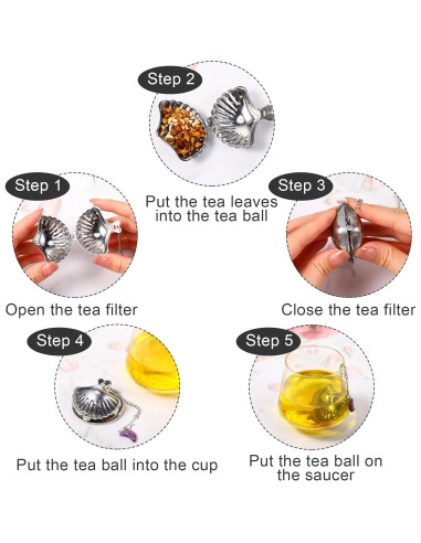 Infusores de Té Suelto Cunhill Acero Inoxidable 4 Piezas