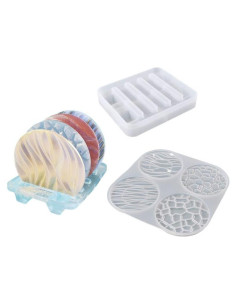 2 Moldes de Silicona KyeeaDIY para Posavasos Redondos