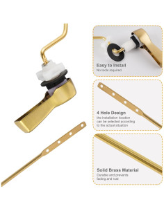 Palanca de Descarga Inodoro Hibbent 2 Piezas Latón Cepillado 2