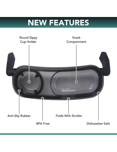 Bandeja de Snacks UPPAbaby Vista/Cruz V2 con Soporte para Vaso