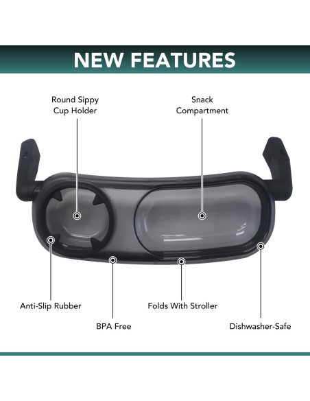 Bandeja de Snacks UPPAbaby Vista/Cruz V2 con Soporte para Vaso