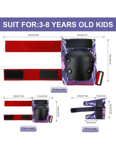 Conjunto de Rodilleras y Codilleras YOOXARMOR para Niños 3-8 Años