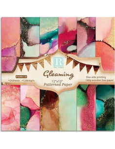 Papel de Scrapbook Rosa Mármol iKammo 30x30 cm - 24 Hojas 2