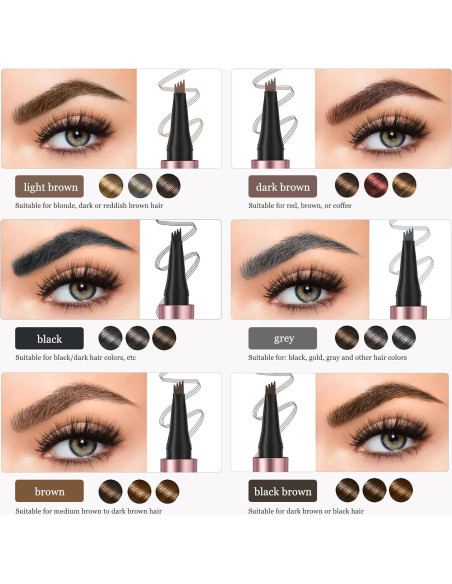 Lápiz de Cejas Mágico Liayozl Impermeable Punta 4 Dientes