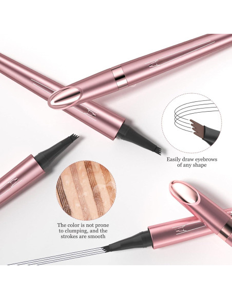 Lápiz de Cejas Mágico Liayozl Impermeable Punta 4 Dientes