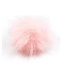 Paquete de 6 Pompones de Piel Falsa LFOUVRE Rosa 10 cm
