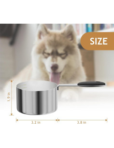 Cucharón Medidor para Mascotas LEIFENY 1 Taza 237ml Acero Inoxidable 2