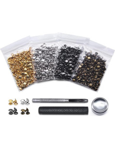 400 Remaches de Cuero Metálicos 5mm con Herramientas N/H 2