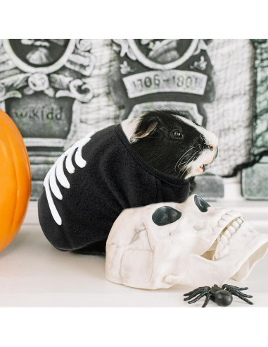 Disfraz de Halloween para Mascotas IPRAVOCI - Chaleco Calabaza y Huesos
