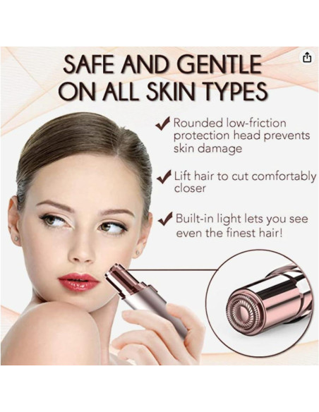 Epilador facial eléctrico para mujeres AOCE TrimmerFj1 Oro Rosa