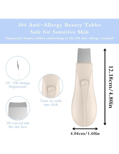 Espátula Limpiadora de Piel LRUFOB para Cuidado Facial Beige