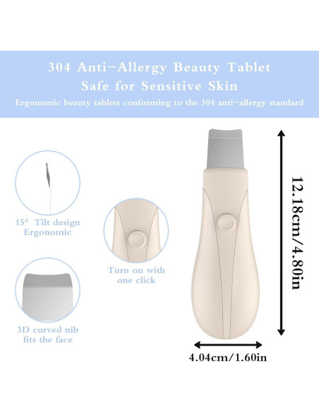 Espátula Limpiadora de Piel LRUFOB para Cuidado Facial Beige Espátula Limpiadora de Piel LRUFOB para Cuidado Facial Beige