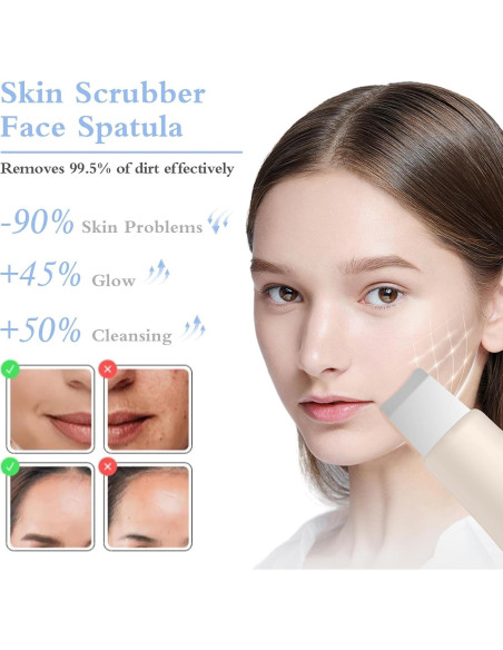 Espátula Limpiadora de Piel LRUFOB para Cuidado Facial Beige Espátula Limpiadora de Piel LRUFOB para Cuidado Facial Beige