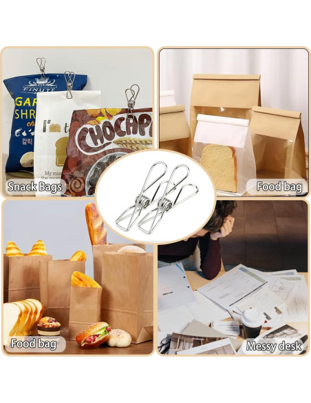 Paquete de 100 Pinzas de Ropa de Metal BONYCUST - Acero Inoxidable