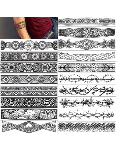 Tatuajes Temporales GLARYYEARS - 18 Diseños Realistas 6x28cm