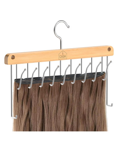 Soporte para Extensiones de Cabello iCASA - Organizador Rotatable con 9 Ganchos