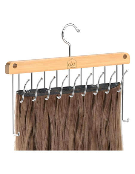 Soporte para Extensiones de Cabello iCASA - Organizador Rotatable con 9 Ganchos