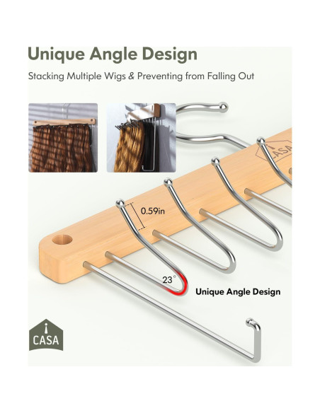 Soporte para Extensiones de Cabello iCASA - Organizador Rotatable con 9 Ganchos