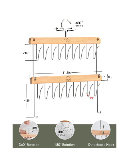 Soporte para Extensiones de Cabello iCASA - Organizador Rotatable con 9 Ganchos