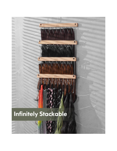 Soporte para Extensiones de Cabello iCASA - Organizador Rotatable con 9 Ganchos