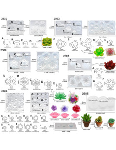 Conjunto de Moldes de Silicona FUNSHOWCASE para Joyería y Miniaturas 2