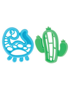 Mordedor de Silicona Nuby para Bebés 3+ Meses - Dino y Cactus