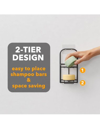 Soporte de Jabón SpaceAid 2 Niveles Acero Inoxidable Negro