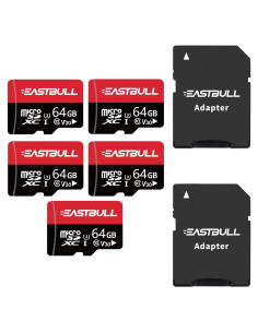 Paquete de 5 Tarjetas Micro SD 64GB EASTBULL UHS-I Clase 10