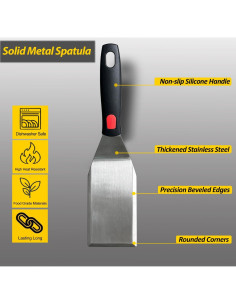 Espátula de Metal Vovoly con Mango de Silicona 12.7 x 7 cm 2