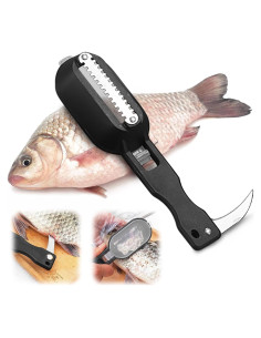 Raspador de Escamas de Pescado 2 en 1 Genérico con Contenedor