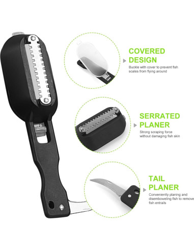 Raspador de Escamas de Pescado 2 en 1 Genérico con Contenedor