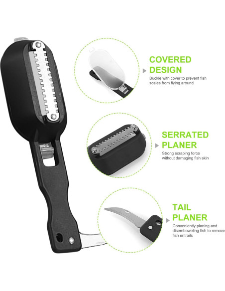 Raspador de Escamas de Pescado 2 en 1 Genérico con Contenedor