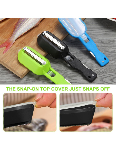 Raspador de Escamas de Pescado 2 en 1 Genérico con Contenedor