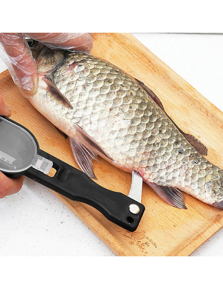 Raspador de Escamas de Pescado 2 en 1 Genérico con Contenedor
