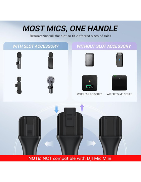 Adaptador de Mano TONOR TP20 para Micrófono Lavalier Inalámbrico